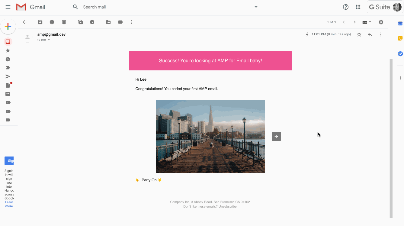 AMP email template