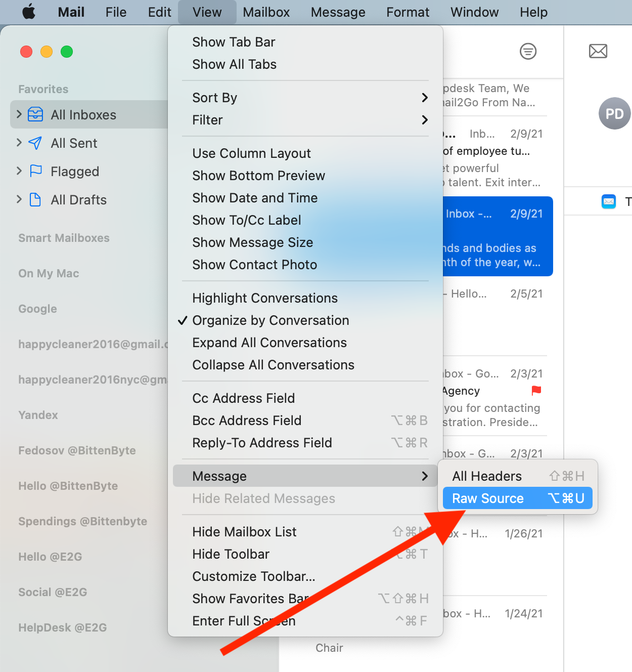 Getting EML from Apple Mail for Use in Email2go