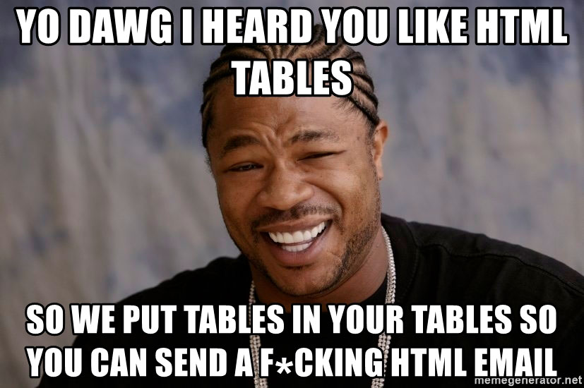 I heard you like HTML tables