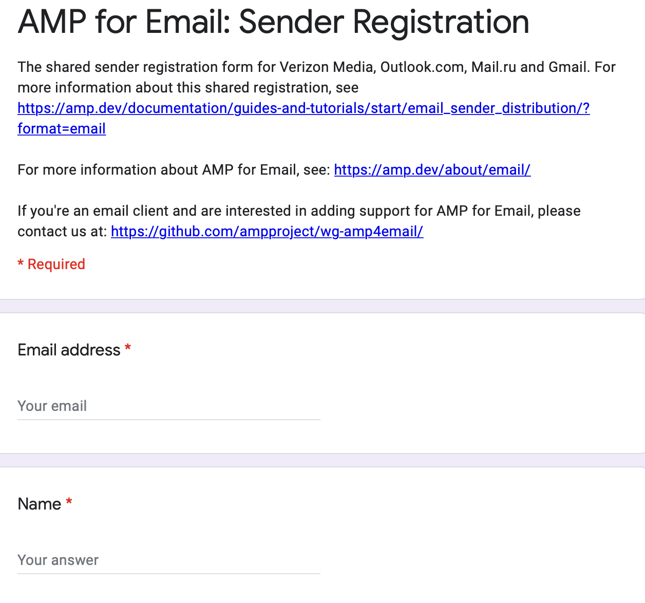 AMP Registration Form